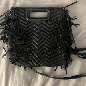 Maje leather fringe bag